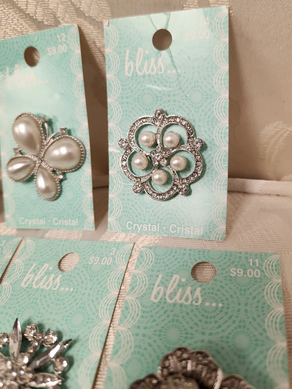 Crystal Buttons LOT of 7 NWT Bliss...